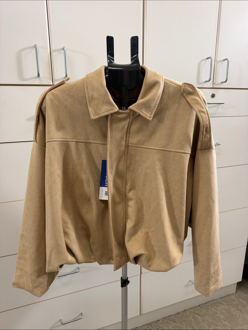 Woman’s Tan Suede Bomber Jacket